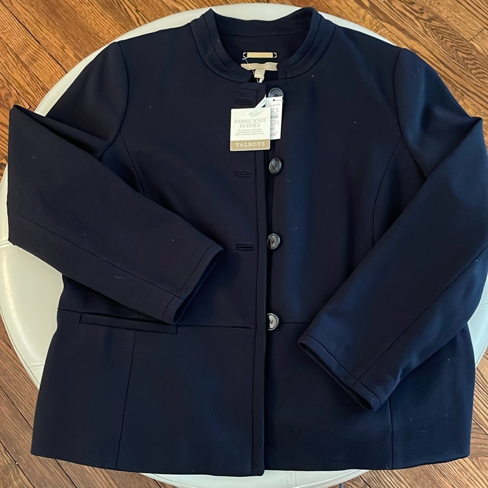 NWT Talbots Classic Navy Blazer, 16P